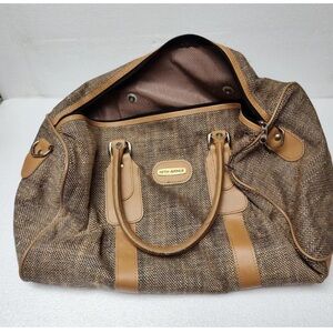 Vintage Brown Saks Fifth Avenue Duffle Bag Handbag Travel Bag